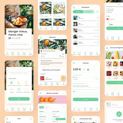 FruitandFood app branding design flat food food app fruit minimal sketch ui