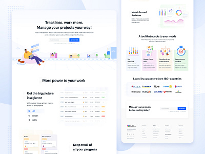 Kissflow Project - Project Management Software Landing Page digital workplace illustration kanban board kissflow landing page list management app marketing product design project management project manager saas saas website software task management uidesign web design