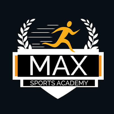 MAX Sports Academy logo emblem emblem logo logo design sports sports branding sports logo