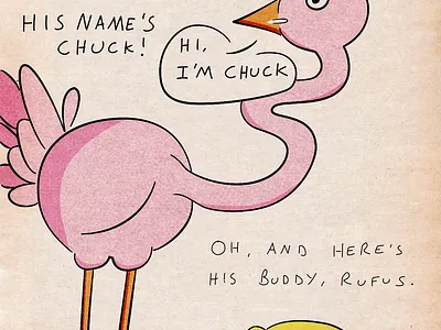 Chuck and Rufus animal cartoon characters illustration vector