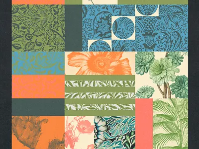 269 collage floral illustration patterns plants william morris