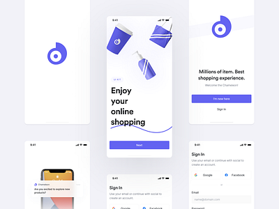 E-commerce App: Onboarding clean e commerce e commerce app figma ios login modern onboarding pixel perfect register shopping sign in splash welcome