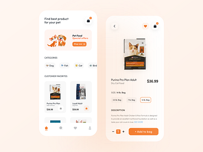 Pet Shop & Product App UI app app design application design designer dribbbler dribble shot figma figma design food minimal pet popular design trend ui uiinspiration uiux user interface uxinspiration