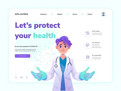 Covid-19 Info Page concept covid 19 design figma health illustration medical ui web webdesign