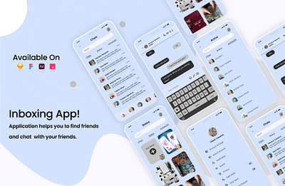 Inboxing App UI appui brandidentity branding chat design figma friends hangouts icon inboxingapp interaction interface message newdesign trend2021 uiux