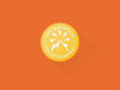 Sun Mountain Solar Badge badge branding illustration logo vector