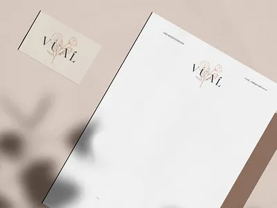 Vual - Stationery beauty logo brand design brand identity branding flower logo letter head logo logo design logotype stationery