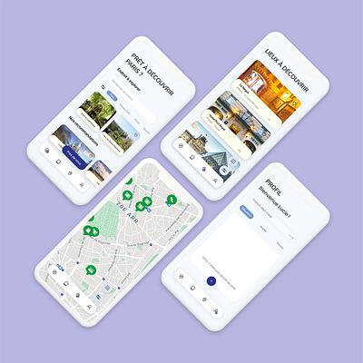 Refonte de l'application Oui Paris ai app branding design flat graphic design illustration ui uidesign ux uxuidesign web website