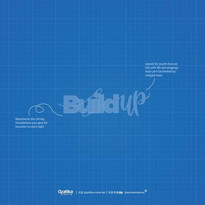Buildup branding design flat illustration logo minimal vector