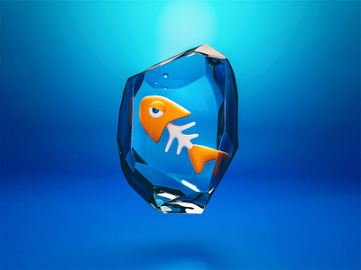 Sad fish 3d art 3d artwork 3d character 3d design 3d ilustration art blender blender3d character game art