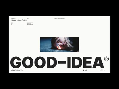 GOOD–IDEA® homepage art direction brand design brand identity creative direction digital digital design home screen homepage logo logo design minimal typogaphy web design website website design