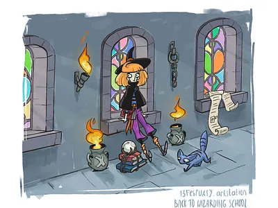 Back to wizarding school character character design concept art fantasy hogwarts illustraion magic witch wizard