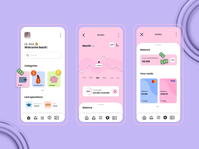 Fintech Mobile App balance banking app concept finance fintech app m bank mobile banking online bank payments redesign ui design wallet