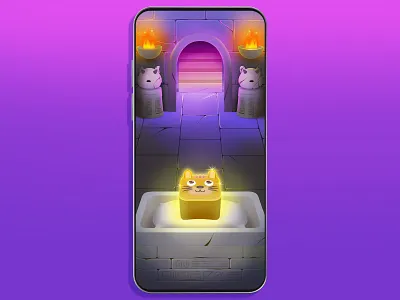 Dungeon background cat dungeon game background illustration mobile game