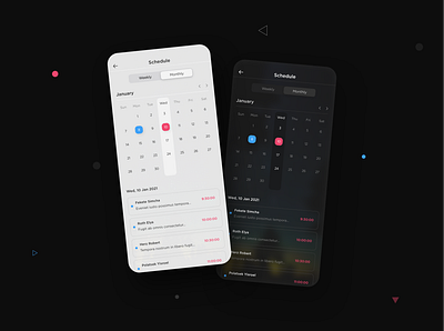 Schedule App UI agenda application calender dark ui dashboard desktop events inspiration meeting mobile mockup planning schedule timeline ui ux web