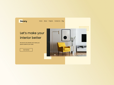 Decory desktop design figma landing design landing page