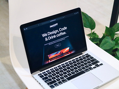 Harmony Studio Landing Page Development design developer figma front end header hero landing page minimal photography ui design uiux web web design web design agency website