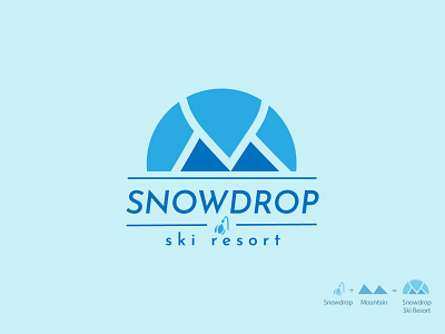 Ski Mountain Logo branding dailylogo dailylogochallenge design logo logo design logo mark logodesign logomark minimal mountain logo ski resort snowdrop vector