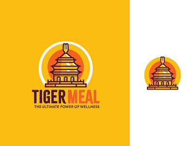 TIGERMEAL brand branding branding design design food icon idenity illustrated logo logo logomark logos meal pagoda restaurant