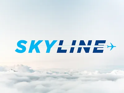 Daily Logo Challenge - Day 12 Airline Logo aeroplane airline logo branding dailylogochallenge day12 illustration logo logo design skyline