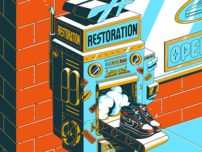 restoration machine art design digital art hype illustration illustrator streetwear vector