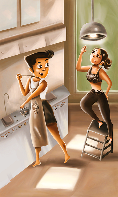 MILLENIALS cooking digitalart illustration illustration art peru