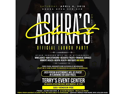 Ashira's Closet Launch Party branding design flyer graphic design typography ui ux