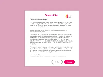 DailyUI Challenge 089 - Terms Of Service dailyui dailyuichallenge design flat minimal terms terms of service ui