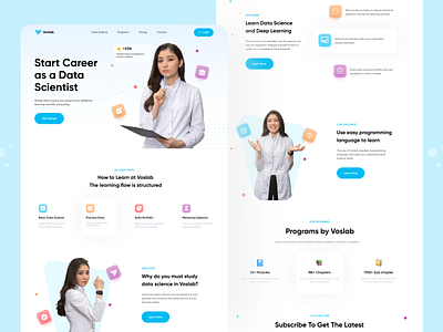 Voslab - Landing Page Exploration ✨ career clean concept course data science deep learning feature homepage landing page landingpage online course programming simple ui ux web web design webdesign website website design