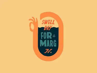 OK Margs 70s baja brand branding california cocktails gesture hand margarita mexico ok retro surfing typography vintage waves