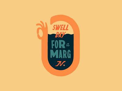 OK Margs 70s baja brand branding california cocktails gesture hand margarita mexico ok retro surfing typography vintage waves