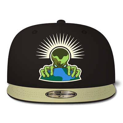 Invasion Hat alien flat brim hat invasion martian vector