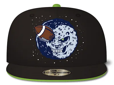 Man in the Moon Hat football hat logo moon vector