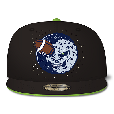 Man in the Moon Hat football hat logo moon vector