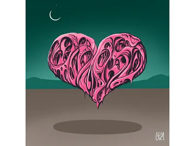 Heart u hand drawn illustration procreate