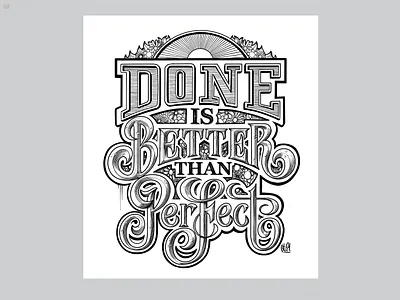 Done is Better Than Perfect hand drawn handlettering illustration lettering lettering artist procreate typography