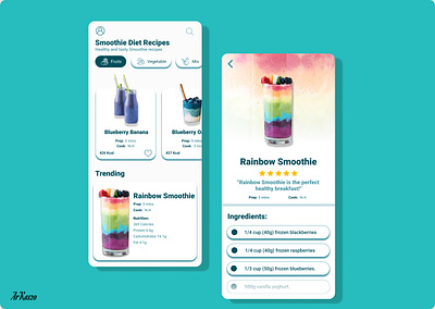 Smoothie app design fruits mobile smoothie ui ux