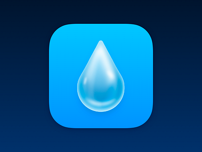 Waterlytics Alternate App Icon app app icon app icon design drop icon icons ios ios app design iphone reflection skeumorphism water waterdrop