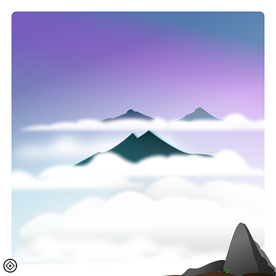 Day 16 over clouds 50minutes blur clouds dailychallenge design figma figmadesign gradients illustration mountains vector vectorart