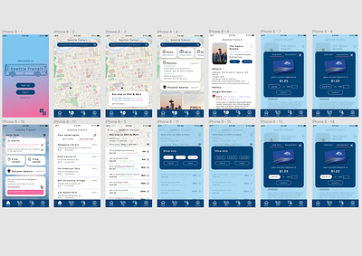 Bus App Screens app branding busapp colors design figma logo transportation ux