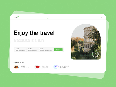 Travel Search Page app concept daily ui desktop explore search tourist travel trip planner typogaphy uidesign ux vacation webpage website