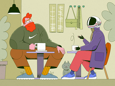 coffee bar cafeteria character design characterdesign characters coffee coffee shop coffeeshop design drawing illustration illustration art illustrator modern modern design nasa people people illustration procreate procreate art space