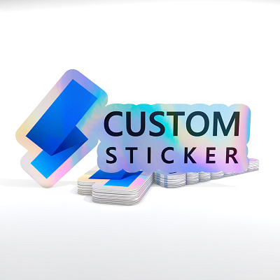 Holographic Stickers branding custom customsticker.com design illustration logo