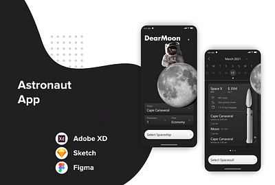 Astronaut Mobile App UI Design adobe xd app app design art creative design designer graphic design illustration inspiration mobile ui mobile ui design mobile ui kit mobile uiux ui ui design uiux uiuxdesign uiuxdesigner uxdesign