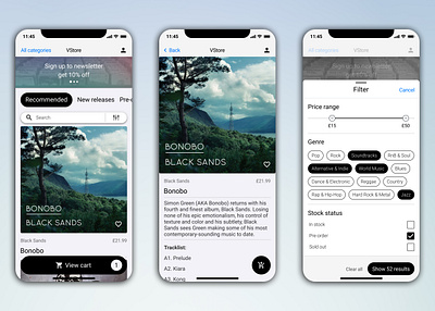 iOS Vinyl Store e commerce e commerce app e commerce design e commerce shop e shop e shopping ecommerce ios ios app ios app design shop store store design ui ui ux ui design uidesign uiux user interface vinyl