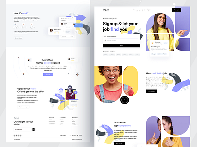 Job Landing UI creative design design designs dribbble 2021 education education website grabstar job application job search job ui joblisting jobs logo minimalist ofspace trend2021 webdesign website design websites