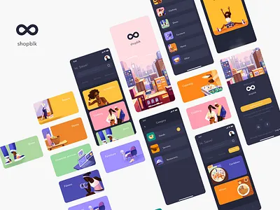 ShopBLK - Design for Mobile App animation colors illustration illustrator mobile mobile app mobile app design mobile design mobile ui motion online shopping shop sketch ui uiux ux uxdesign