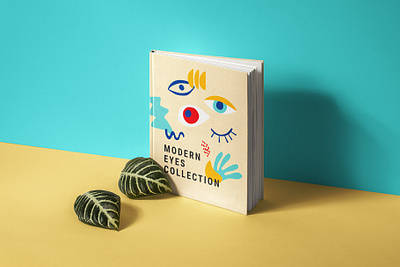 Modern eyes collection on Book cover mockup abstract abstract art abstraction background book covers branding design hand drawn illustration illustrator matisse modern packaging vector