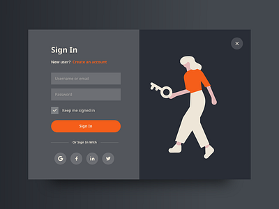 Sign In screen - Evetto design flat graphic illustration interface minimalistic modern sign in screen ui ux
