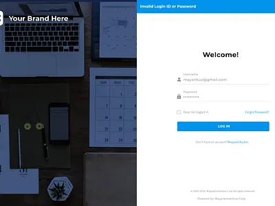 Login with Alert design flat login design login page login screen ux web